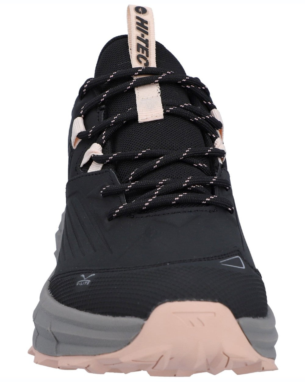 Black Rose coloured Hi-Tec Womens Fuse Trek Hiking Shoes on white background 