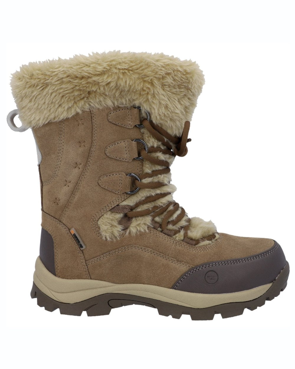 Light Brown coloured Hi-Tec Womens Mortiz 200 Hiking Boots on white background 