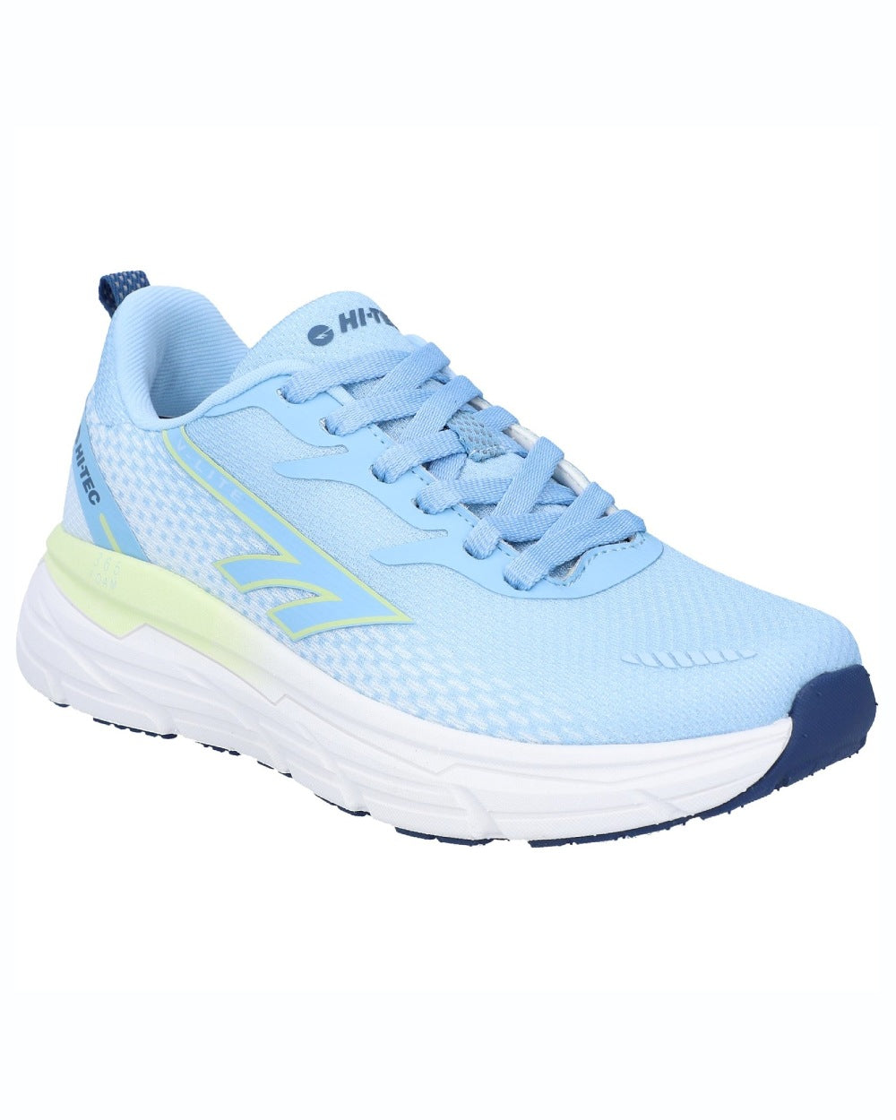 Blue coloured Hi-Tec Womens Promenade Trainers on white background 