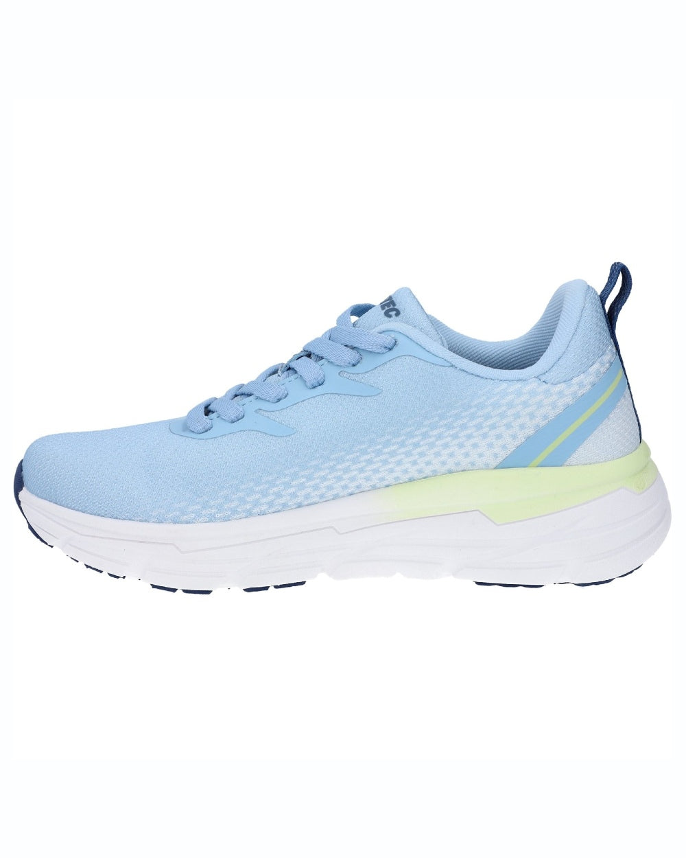 Blue coloured Hi-Tec Womens Promenade Trainers on white background 