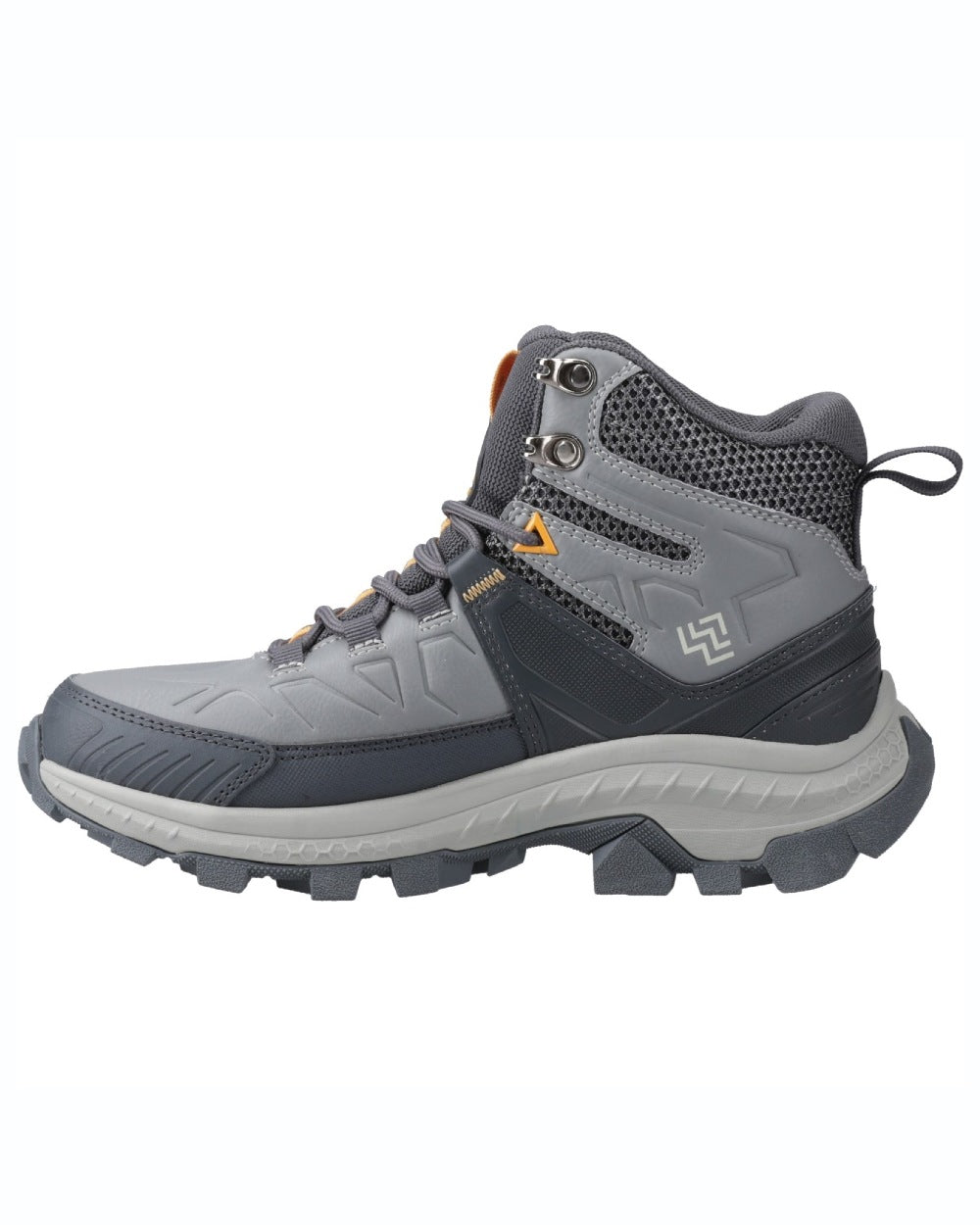 Cool Grey coloured Hi-Tec Womens Rainier Hiking Boots on white background 