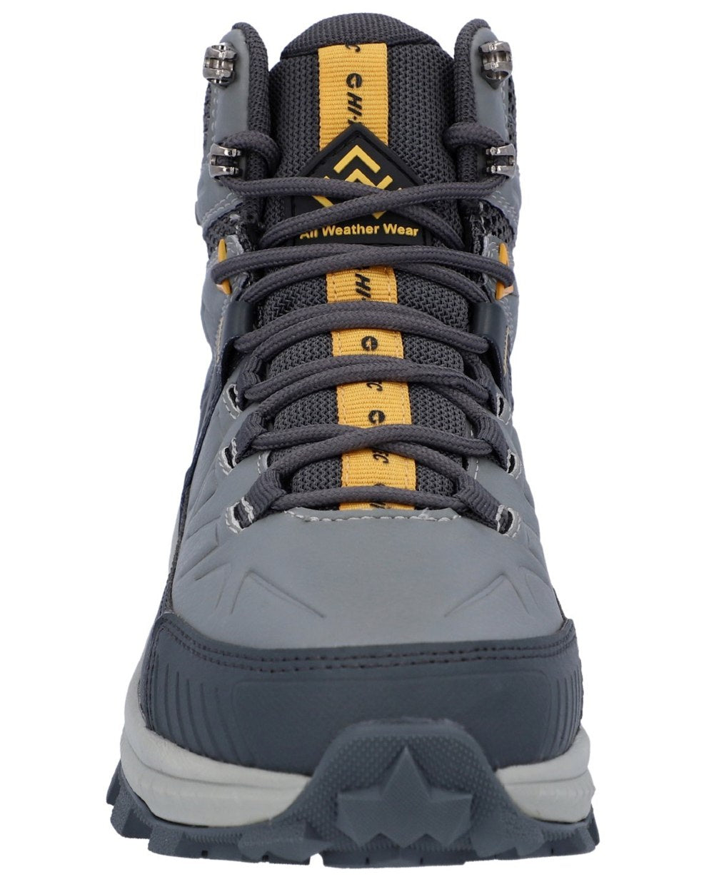 Cool Grey coloured Hi-Tec Womens Rainier Hiking Boots on white background 