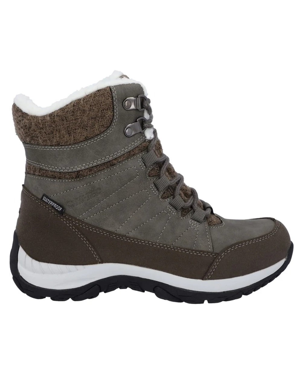 Beige Coloured Hi-Tec Womens Riva Mid Boots on white background 