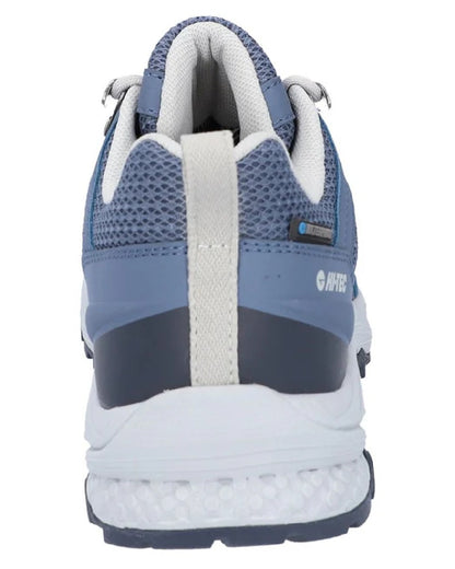 Blue Coloured Hi-Tec Womens Saunter Waterproof Hiking Shoes on white background 