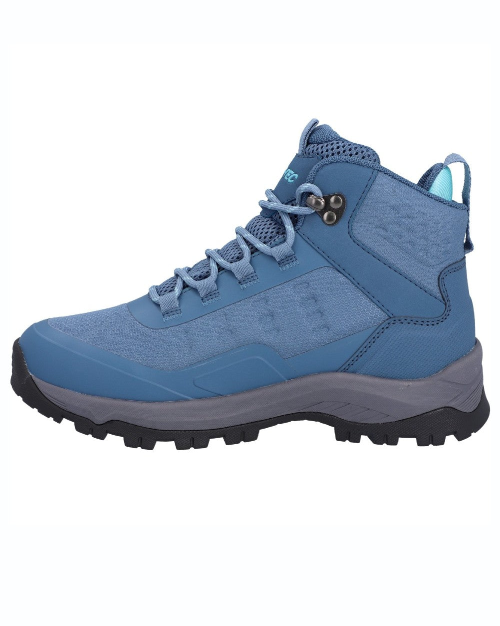 Mid Blue coloured Hi-Tec Womens Storm Expedition Sport Boots on white background 