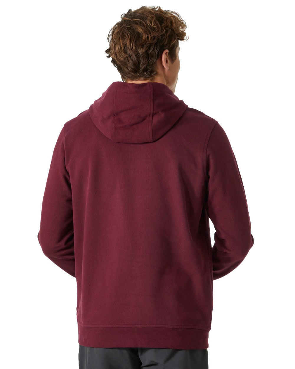 Hickory Coloured Helly Hansen Mens Logo Hoodie On A White Background 