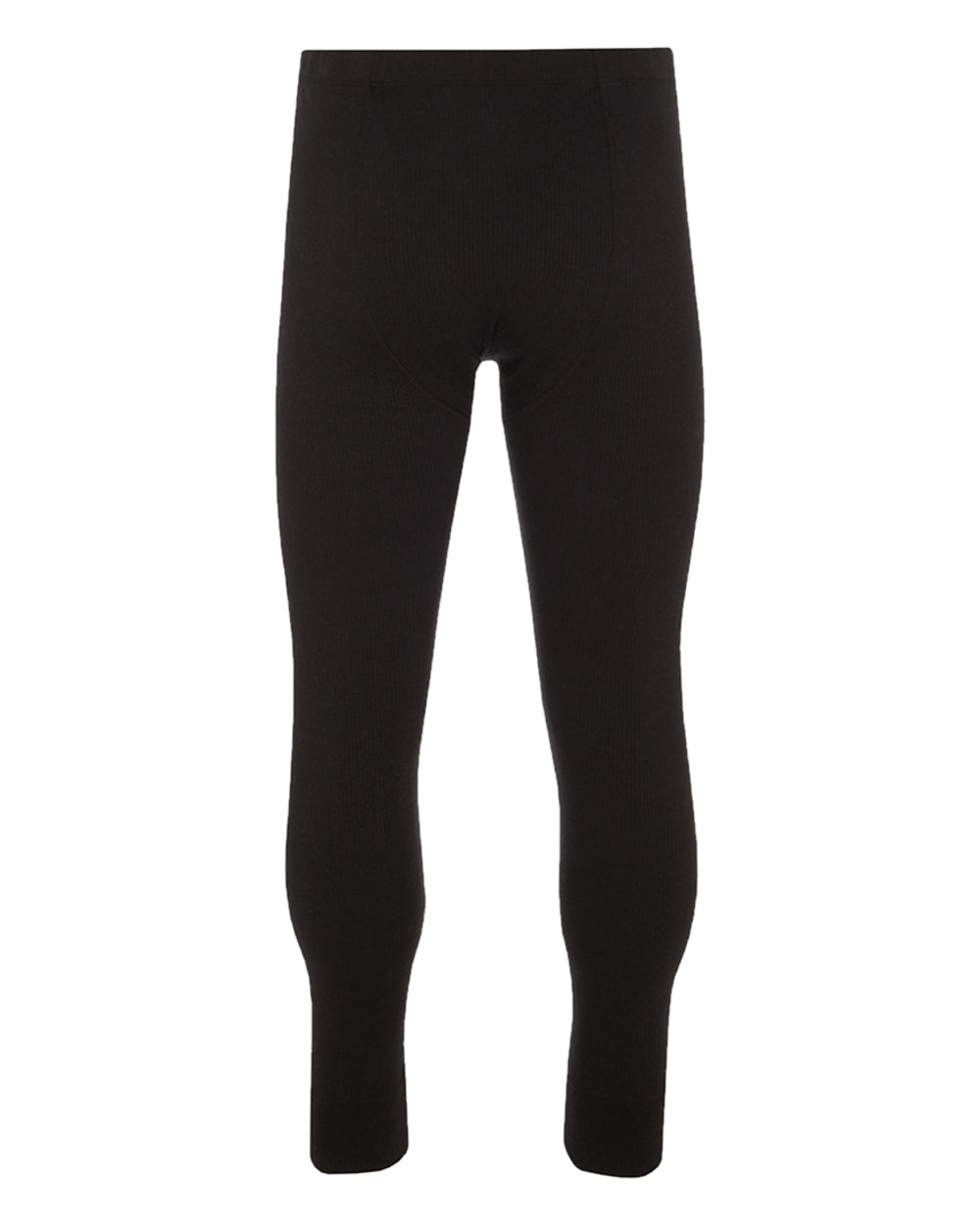 Black coloured Hj Hall Cotton Rich Thermal Long Johns on white background 
