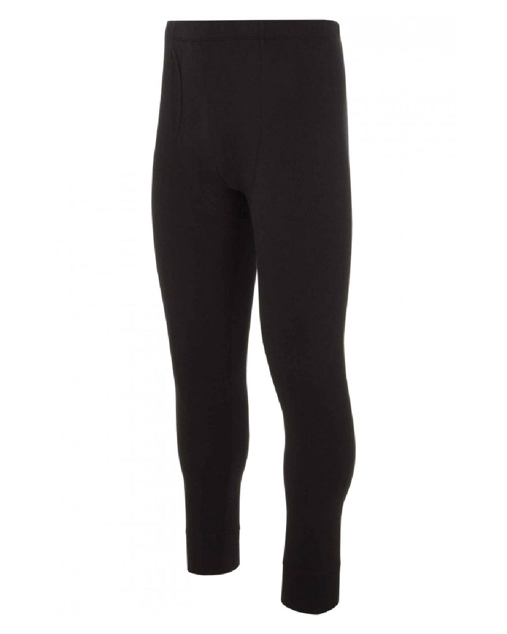 Black coloured Hj Hall Cotton Rich Thermal Long Johns on white background 