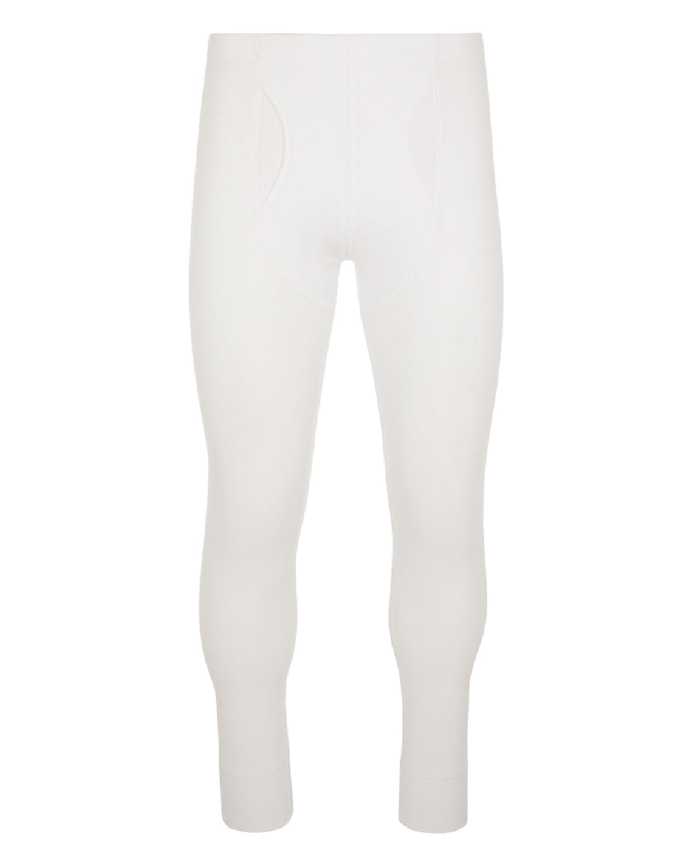 White coloured Hj Hall Cotton Rich Thermal Long Johns on white background 