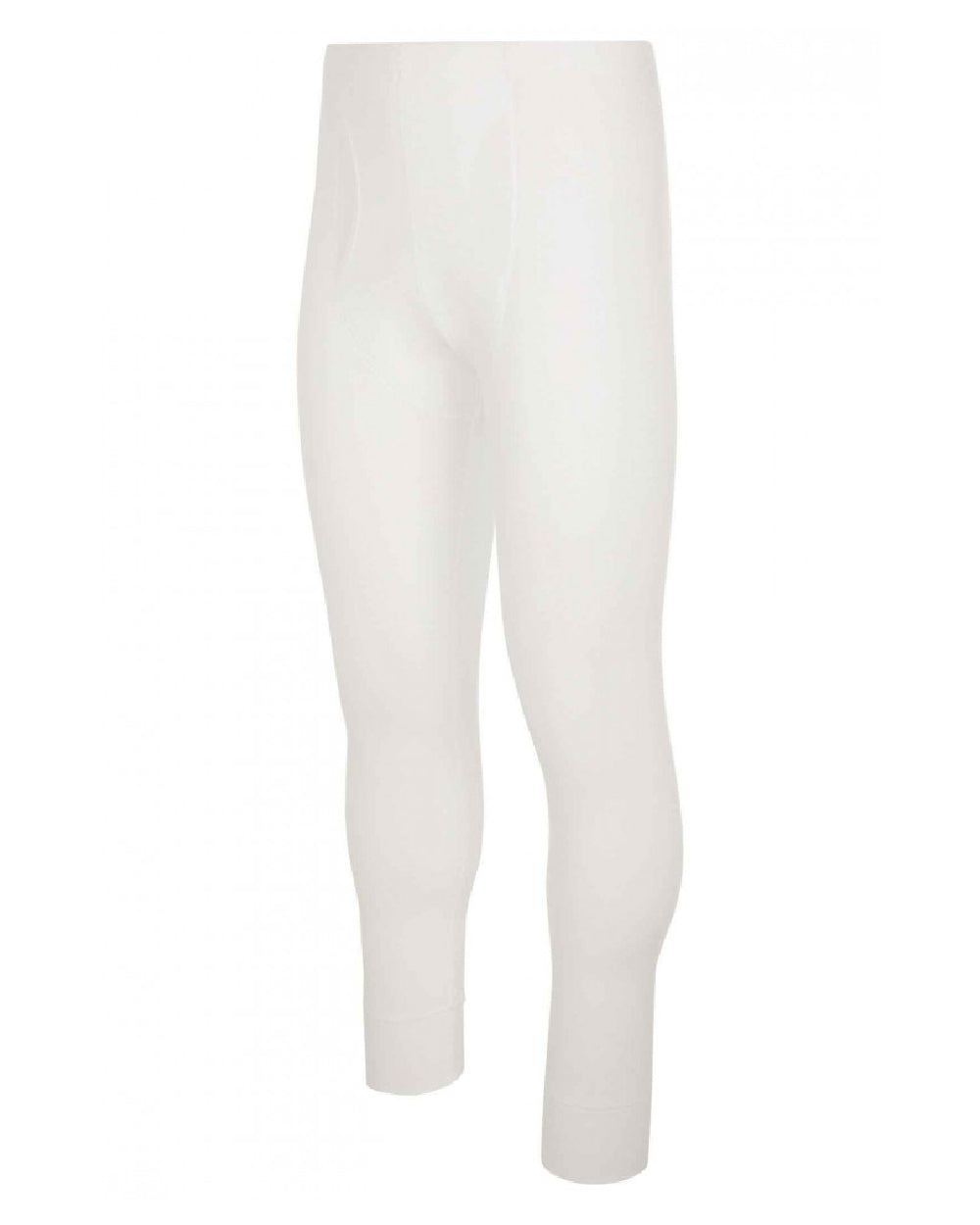 White coloured Hj Hall Cotton Rich Thermal Long Johns on white background 