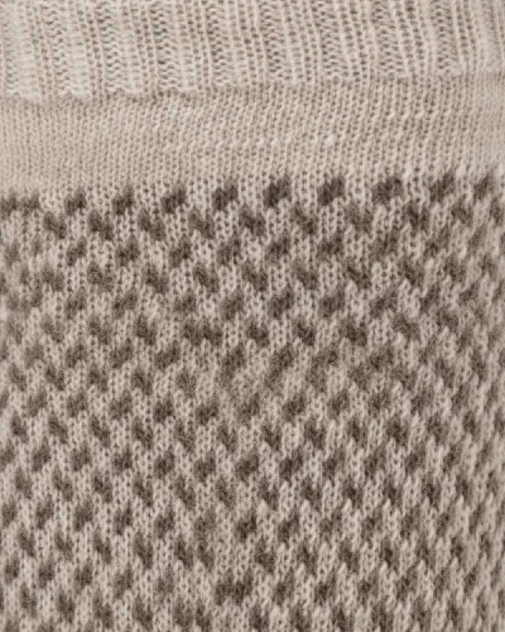Oatmeal coloured Hj Hall Jacquard Wool Softop Socks on close up 
