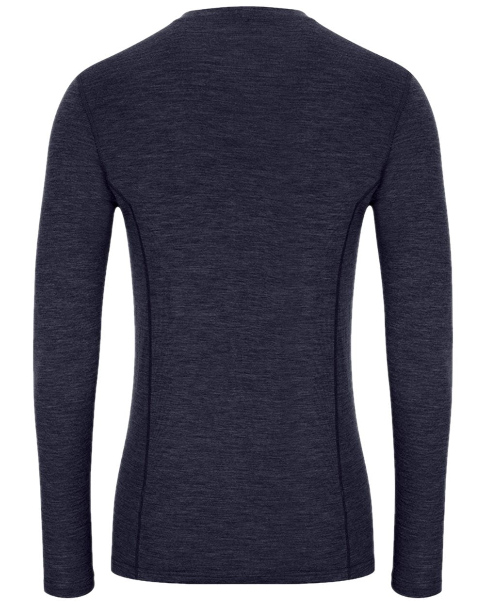 Navy Coloured Hoggs of Fife 100% Merino Wool Long Sleeve Crew Neck Base Layer on white background 