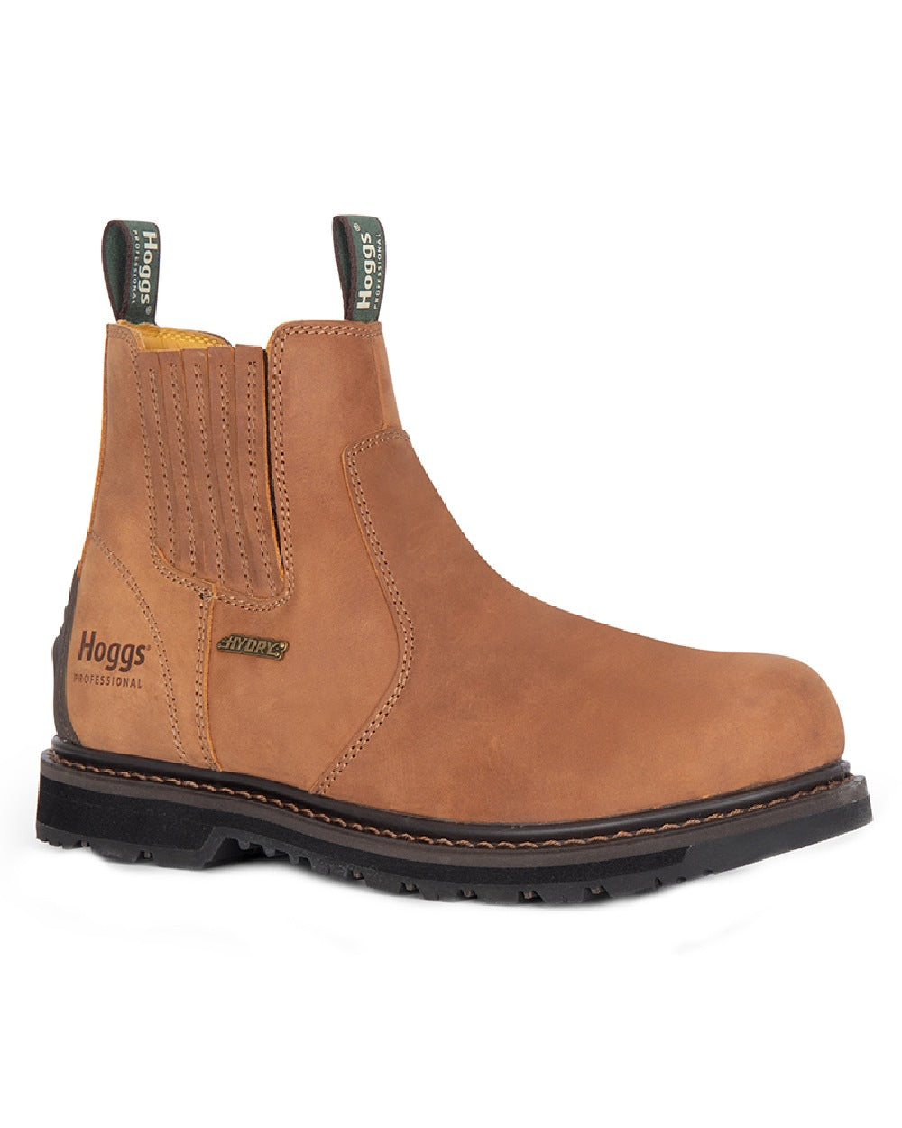 Waxy-Tan Coloured Hoggs of Fife Air-Shire Dealer Boots on white background 