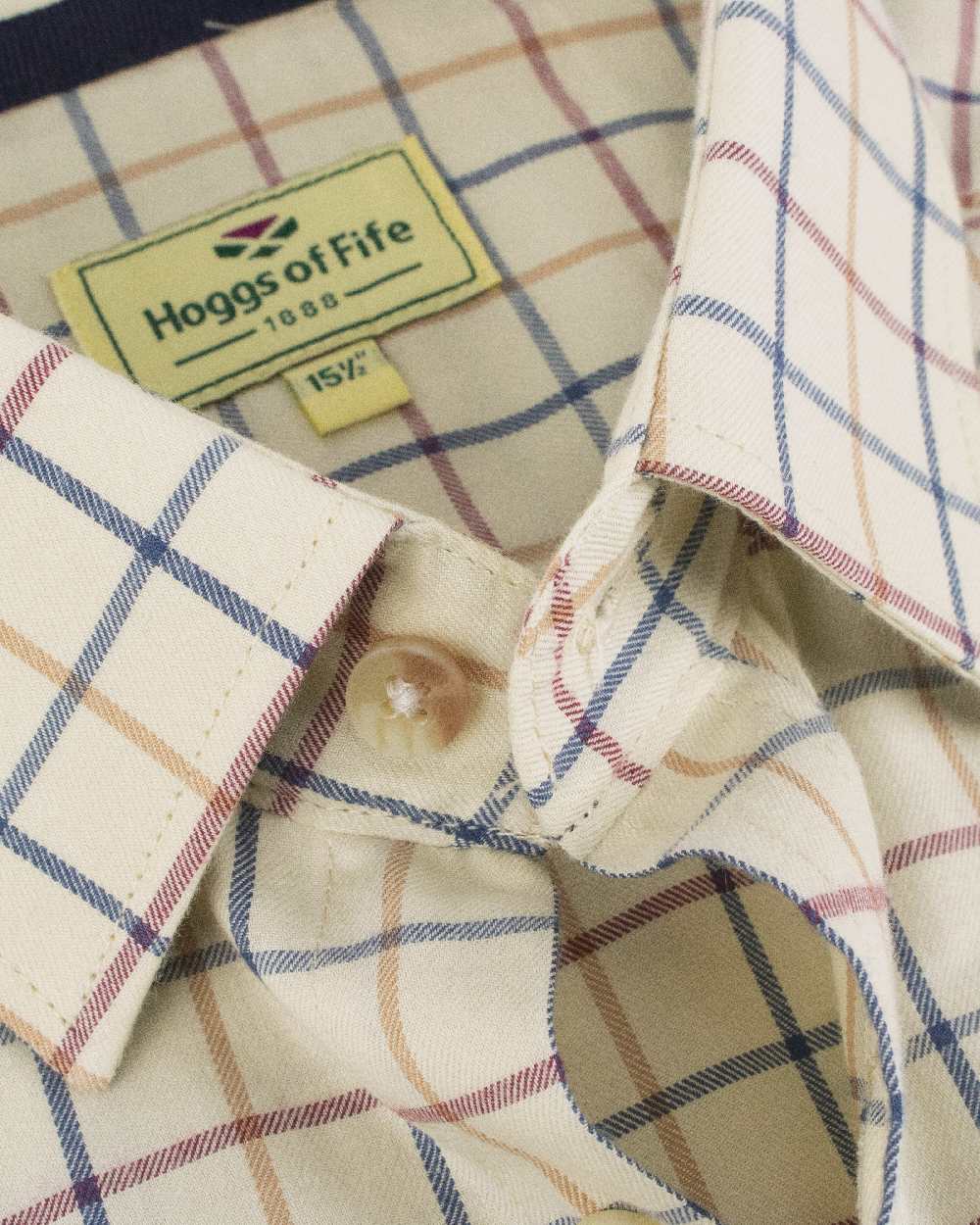 Ivory Tattersall Coloured Hoggs of Fife Ambassador Tattersall Shirt on white background 