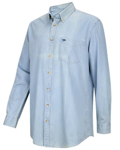 Light Blue Coloured Hoggs of Fife Archerfield Denim Shirt on white background 