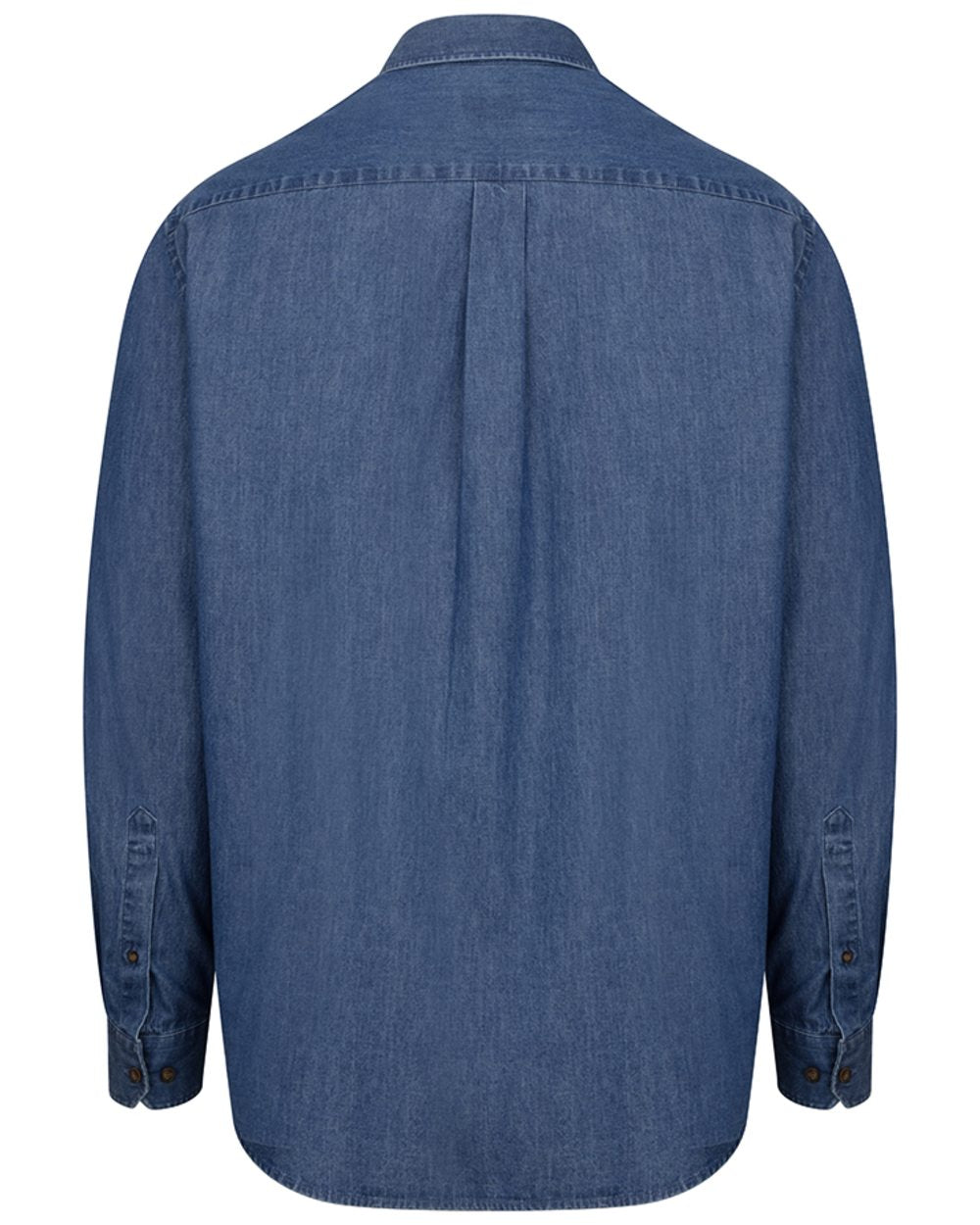 Mid Blue Wash coloured Hoggs of Fife Archerfield Denim Shirt on white background 