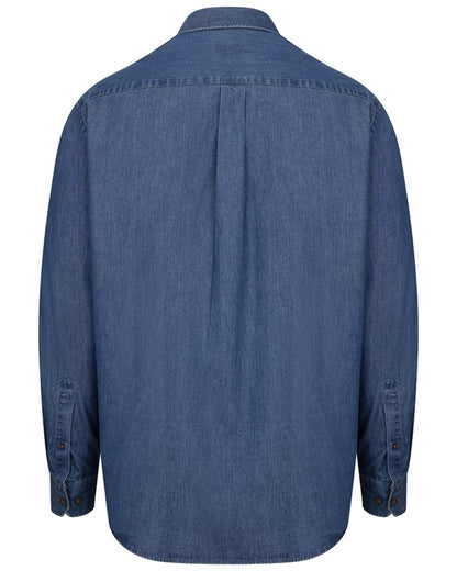 Mid Blue Wash coloured Hoggs of Fife Archerfield Denim Shirt on white background 