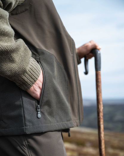 Green Coloured Hoggs of Fife Ardross 4-Way Active Gilet on outdoor background 