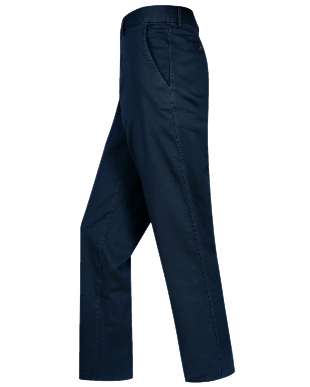 Navy Coloured Hoggs of Fife Beauly Chino Trousers on white background 