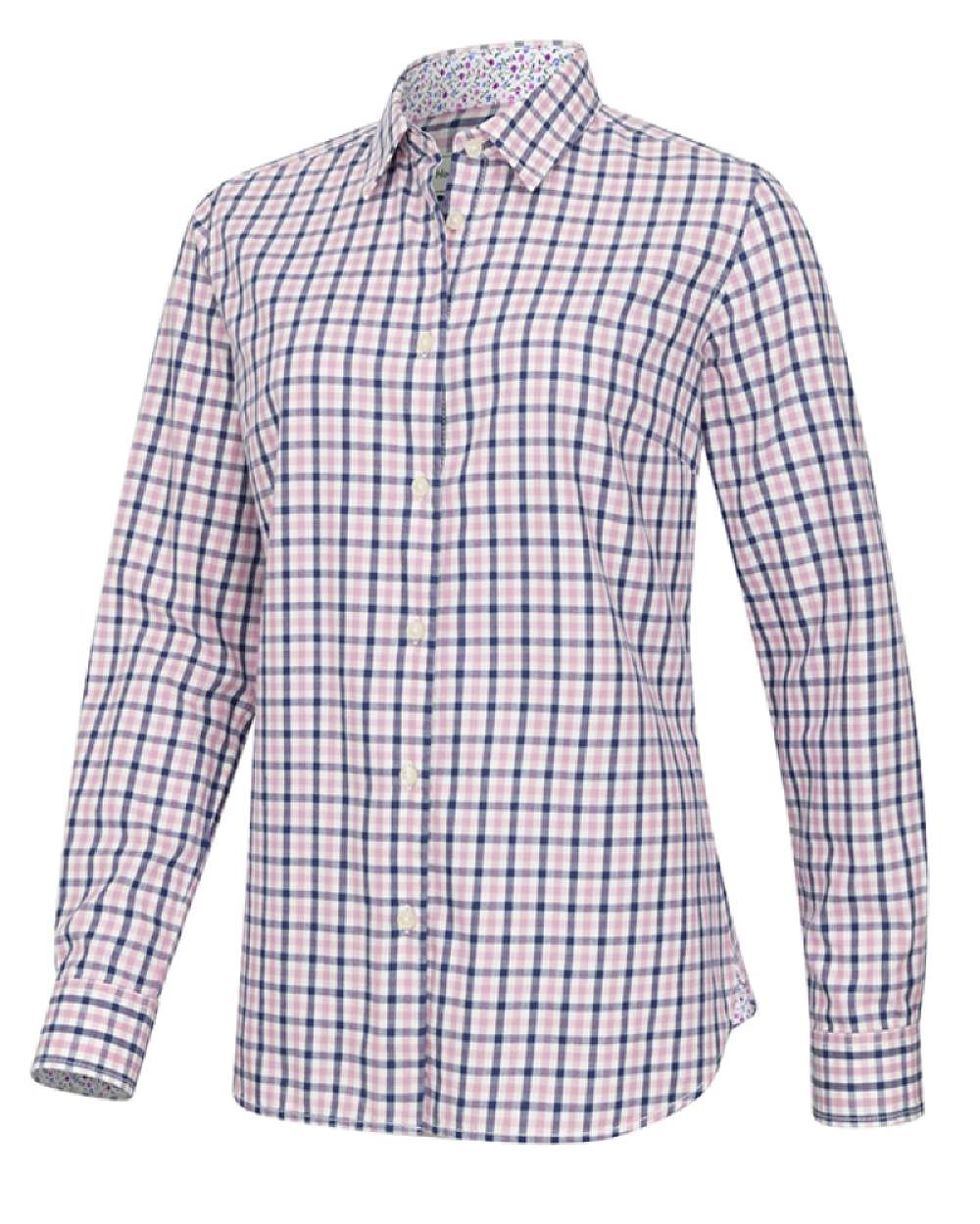 Navy Pink Coloured Hoggs of Fife Becky II Shirt on white background 
