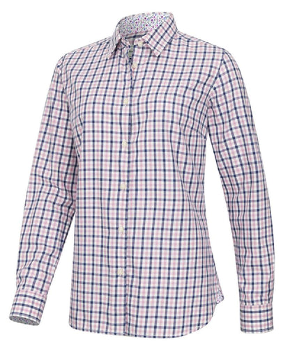 Navy Pink Coloured Hoggs of Fife Becky II Shirt on white background 