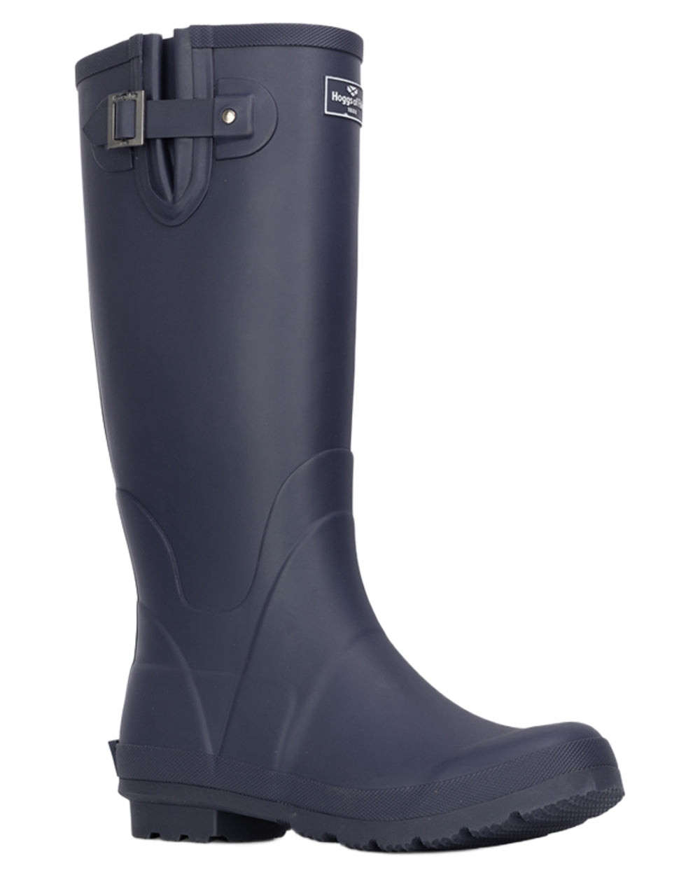 Midnight Navy coloured Hoggs of Fife Braemar Pro Wellingtons on white background 