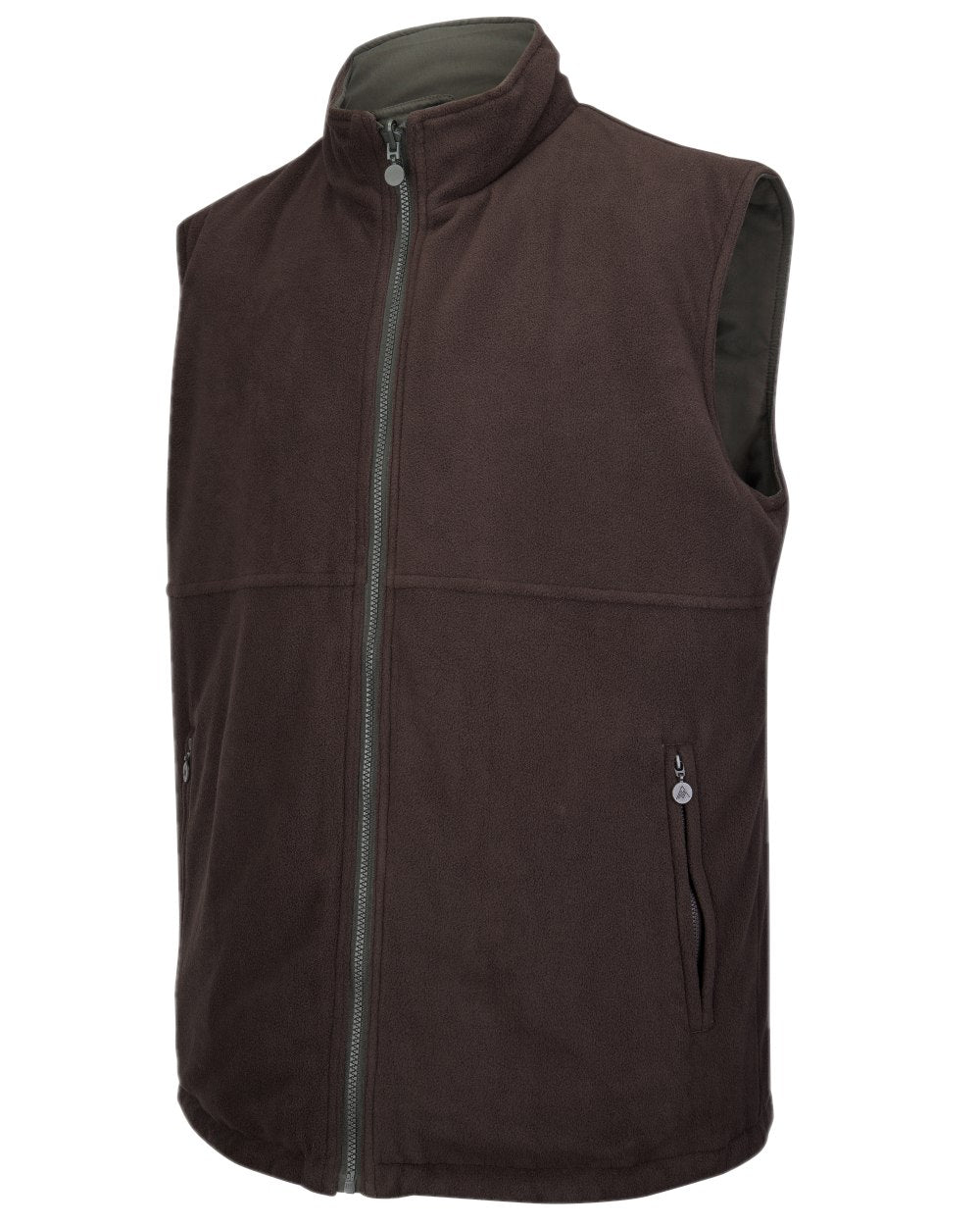 Loden Green Coffee Coloured Hoggs of Fife Breezer II Reversible Bodywarmer on white background 