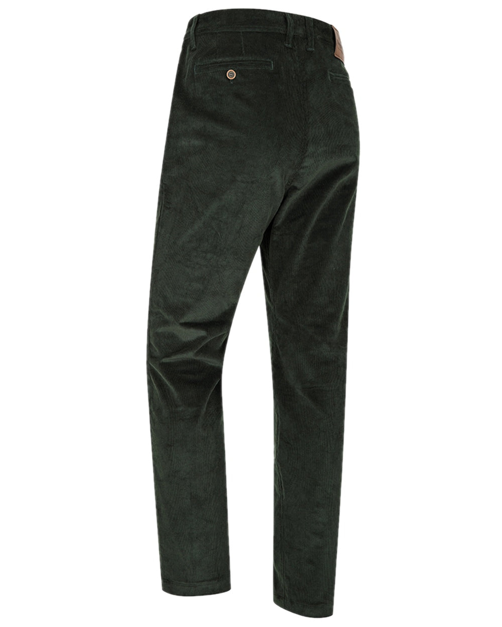 Racing Green Coloured Hoggs of Fife Cairnie Comfort Stretch Cord Trousers on white background 