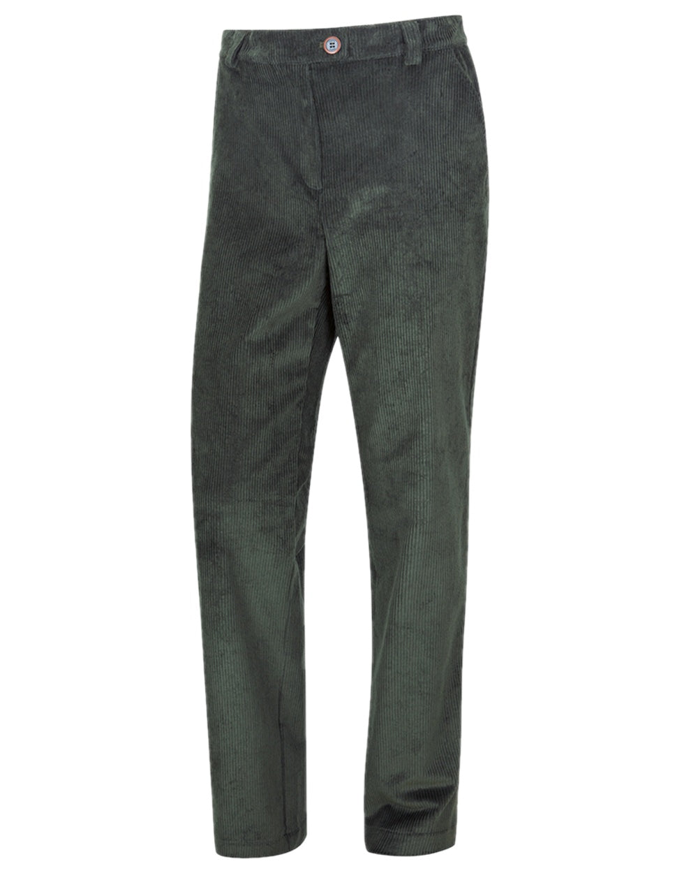 Olive Green Coloured Hoggs of Fife Callander Heavyweight Cord Trousers on white background 