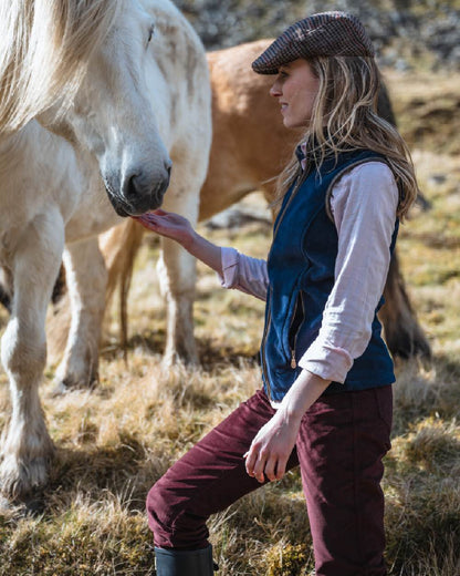 Pink Coloured Hoggs of Fife Callie Twill Ladies Check Shirt on countryside background 