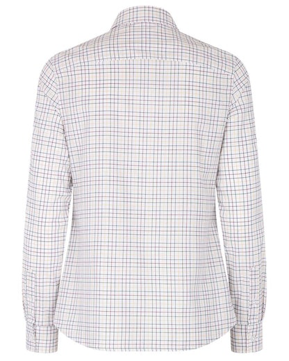 White Green Yellow Red Coloured Hoggs of Fife Callie Twill Ladies Check Shirt on white background 