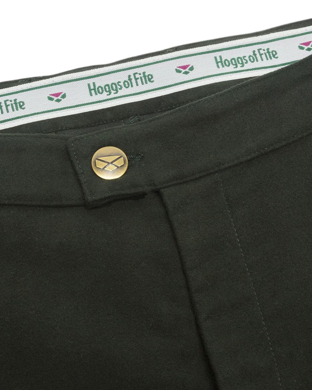 Olive Coloured Hoggs of Fife Carrick Moleskin Breeks on white background 