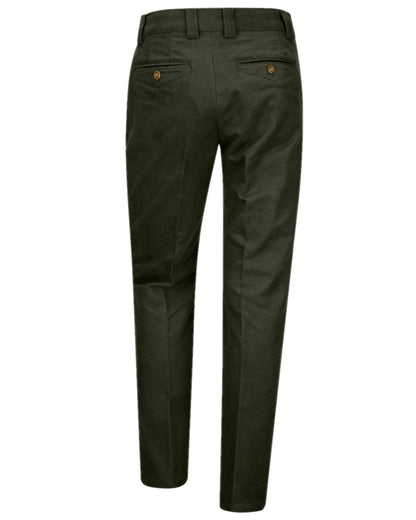 Dark Olive Coloured Hoggs of Fife Carrick Stretch Technical Moleskin Trousers on white background 