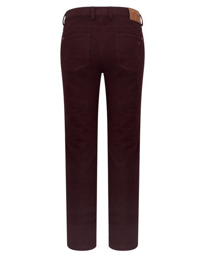 Malbec Coloured Hoggs of Fife Carrick Stretch Technical Moleskin Trousers on white background 