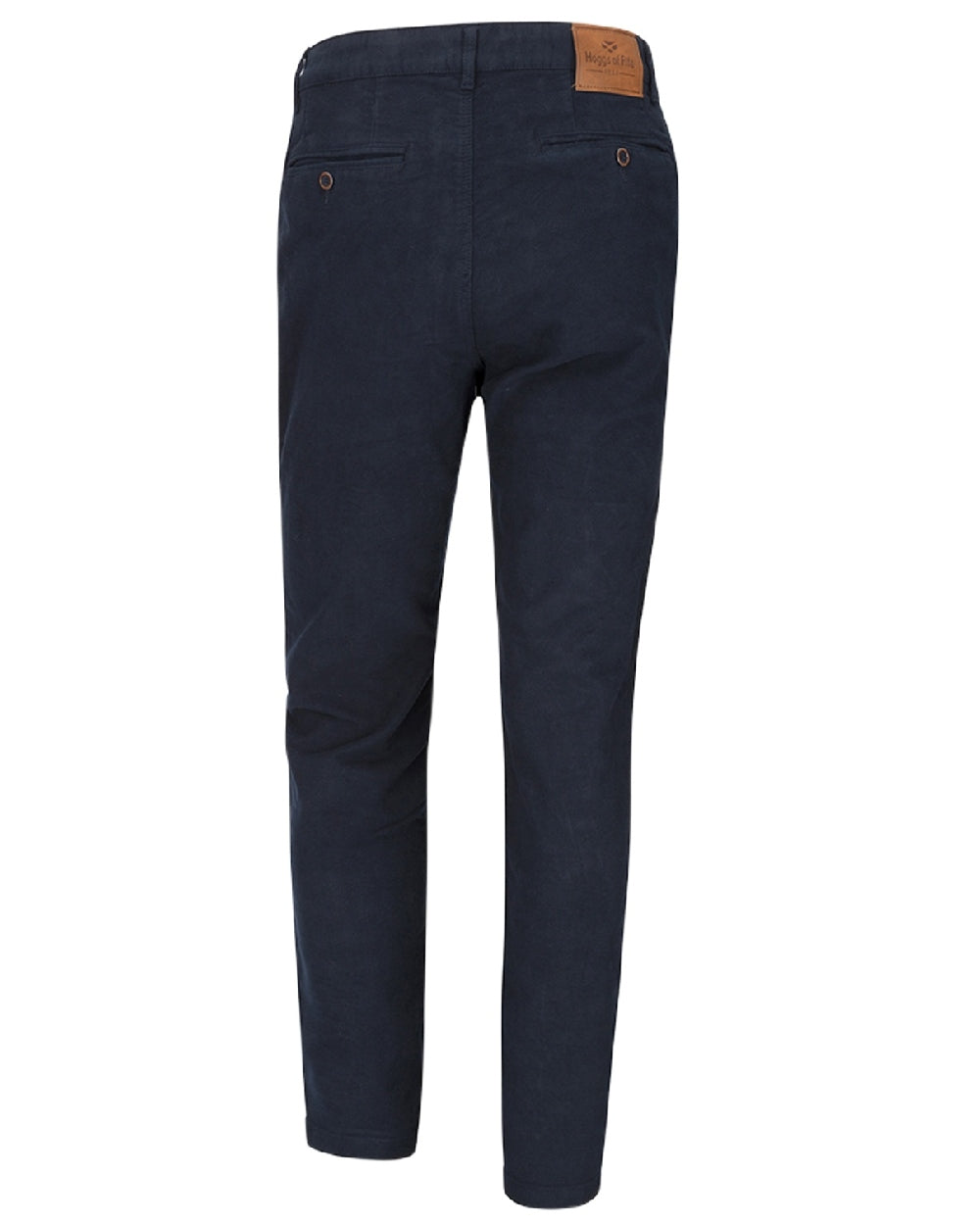 Navy Coloured Hoggs of Fife Carrick Stretch Technical Moleskin Trousers on white background 