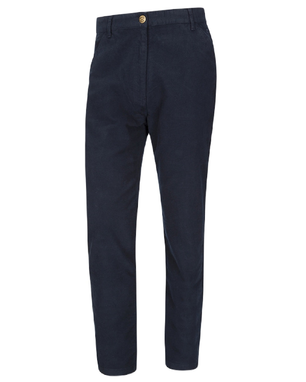 Navy Coloured Hoggs of Fife Carrick Stretch Technical Moleskin Trousers on white background 