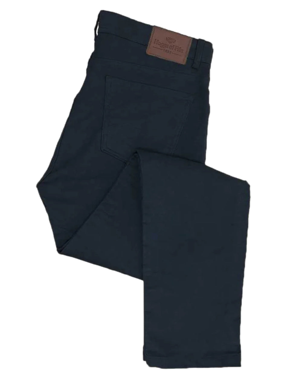 Navy Coloured Hoggs of Fife Carrick Technical Stretch Moleskin Jeans on white background 