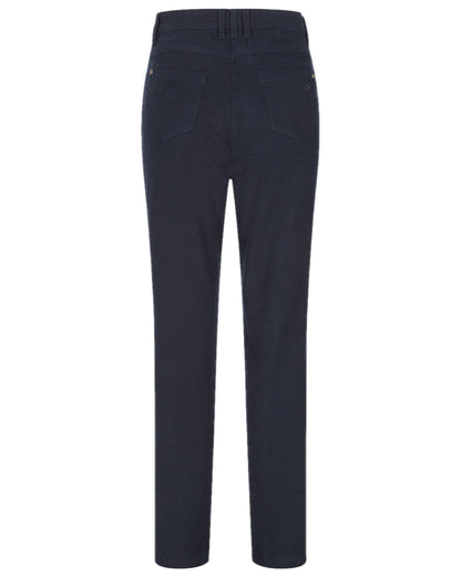 Midnight Navy Coloured Hoggs of Fife Catrine Ladies Technical Stretch Moleskin Jeans on white background 