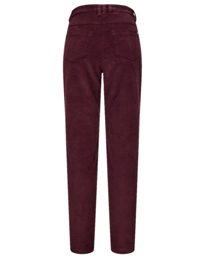 Merlot Coloured Hoggs of Fife Ceres Ladies Stretch Cord Jeans on white background 