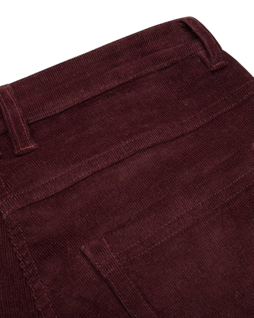 Merlot Coloured Hoggs of Fife Ceres Ladies Stretch Cord Jeans on white background 