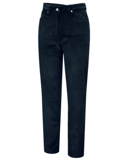 Midnight Navy Coloured Hoggs of Fife Ceres Ladies Stretch Cord Jeans on white background 