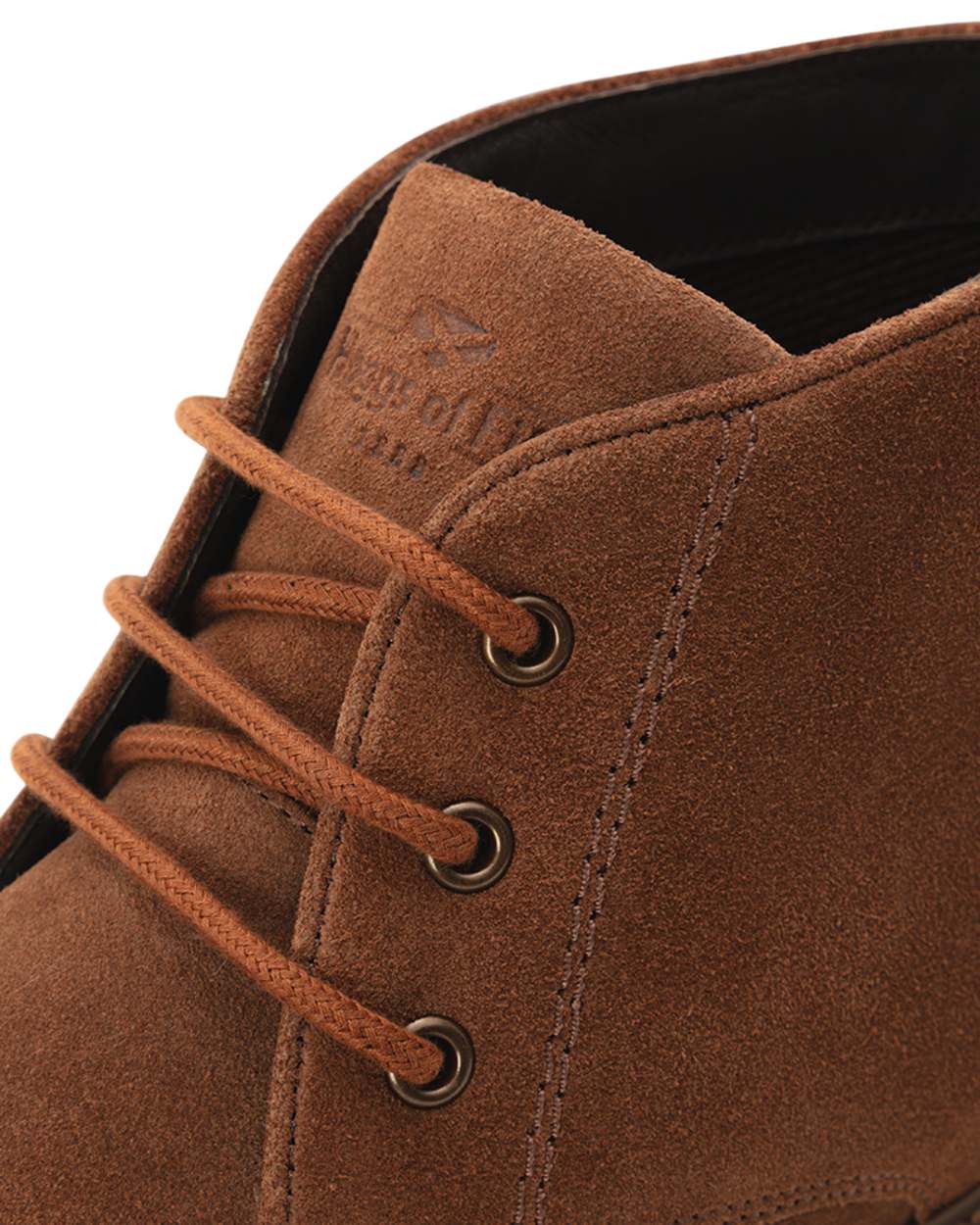 Coffee Suede Coloured Hoggs of Fife Clayton Chukka Boots On A White Background 