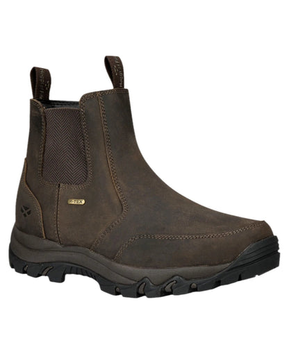 Waxy Brown Coloured Hoggs of Fife Creagan Waterproof H-Tex Dealer Boots on white background 