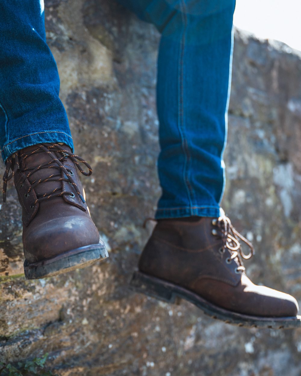 Crazy Horse Brown Coloured Hoggs of Fife Cronos Pro Boot on white background 