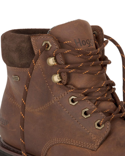 Crazy Horse Brown Coloured Hoggs of Fife Cronos Pro Boot on white background 