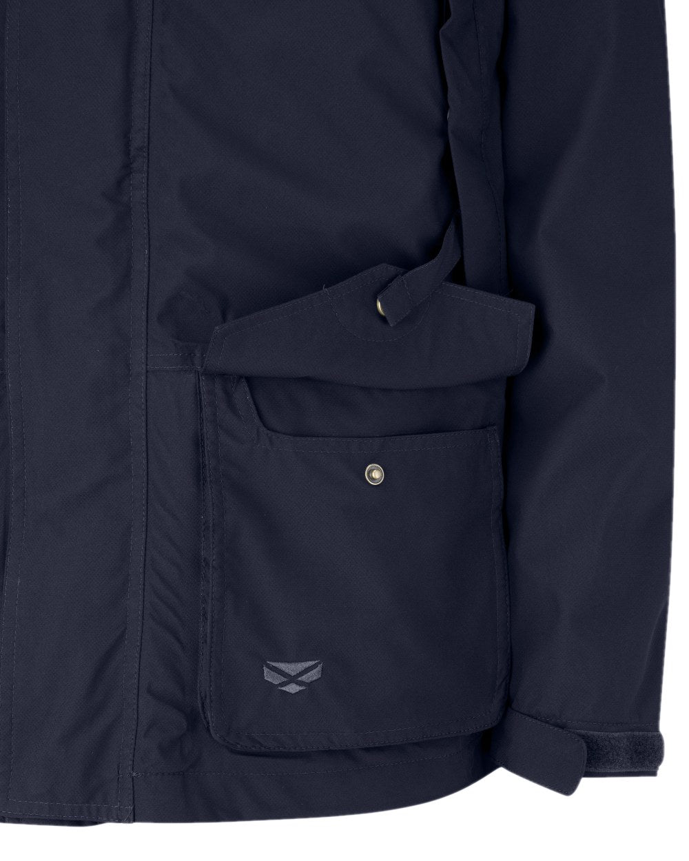 Navy Coloured Hoggs of Fife Culloden Waterproof Field Jacket on white background 