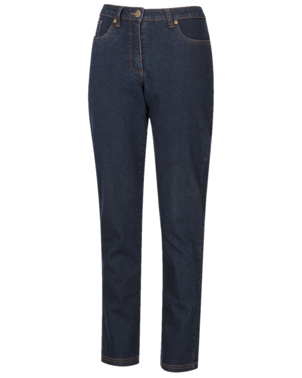 Indigo Coloured Hoggs of Fife Dee Stretch Denim Jeans on white background 