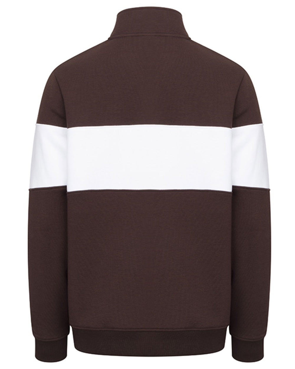 Brown White Brown coloured Hoggs of Fife Dumfries 1888 Mens Quarter Zip Sweatshirt on white background 