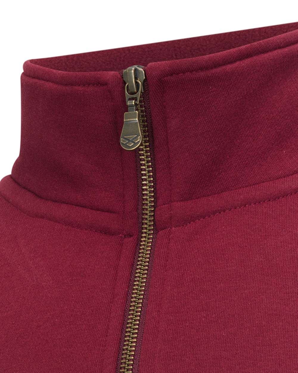 Burgundy White Navy Coloured Hoggs of Fife Dumfries 1888 Mens Quarter Zip Sweatshirt on white background 