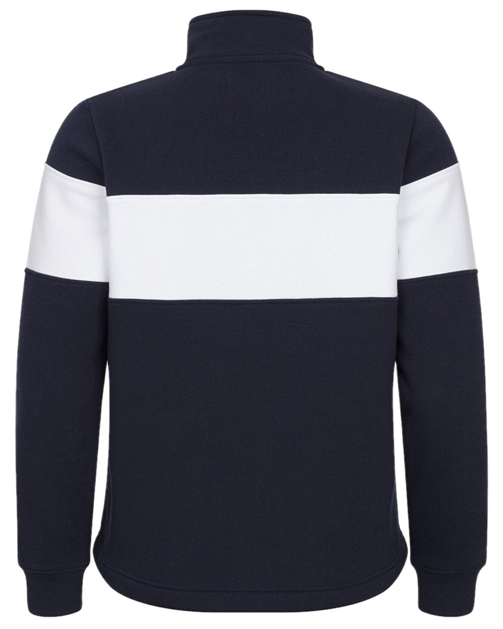 Navy White Coloured Hoggs of Fife Dumfries 1888 Mens Quarter Zip Sweatshirt on white background 